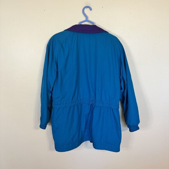 Vtg Womens Coat London Fog Blue Purple Jacket XL Regular Lined 90s Workwear - Picture 5 of 8